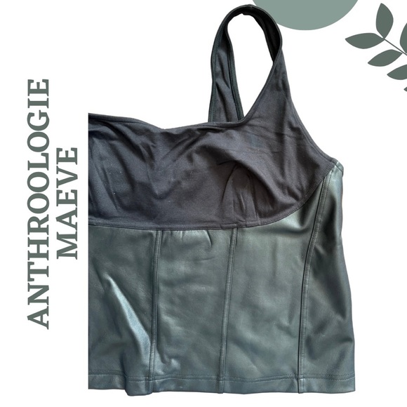 Maeve by Anthropologie Faux-Leather Corset Tank Top – Plus 2X - Picture 5 of 6